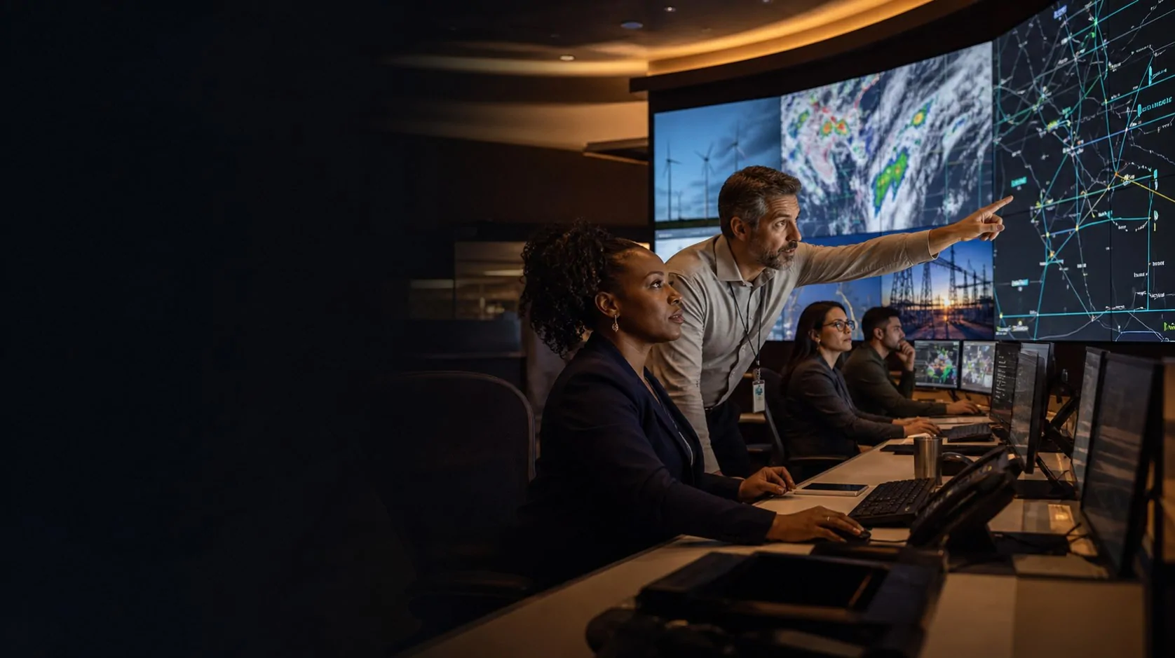 Utility operators coordinating grid conditions and field response